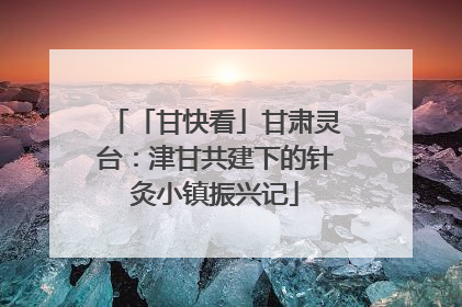 「甘快看」甘肃灵台：津甘共建下的针灸小镇振兴记