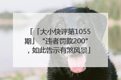 「大小快评第1055期」“违者罚款200”，如此告示有煞风景