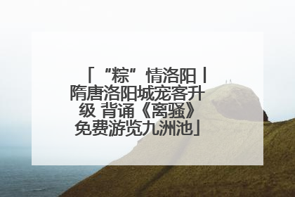 “粽”情洛阳丨隋唐洛阳城宠客升级 背诵《离骚》免费游览九洲池