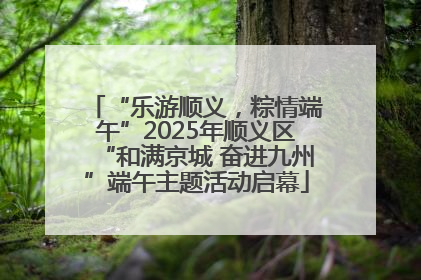 “乐游顺义，粽情端午”2025年顺义区“和满京城 奋进九州”端午主题活动启幕