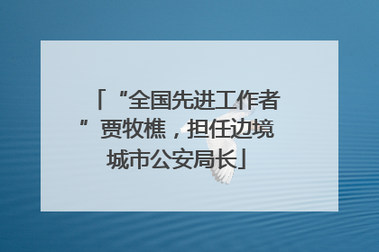 “全国先进工作者”贾牧樵，担任边境城市公安局长