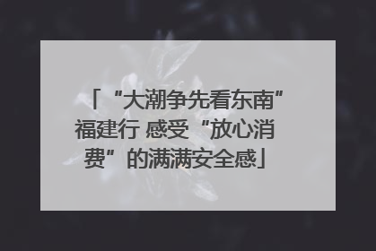 “大潮争先看东南”福建行 感受“放心消费”的满满安全感