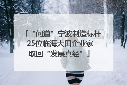 “问道”宁波制造标杆 25位临海大田企业家取回“发展真经”