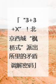 “3+3+X”！北京西城“枫桥式”派出所里的矛盾调解密码