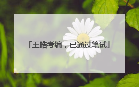 王皓考编，已通过笔试
