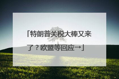 特朗普关税大棒又来了？欧盟等回应→
