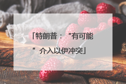 特朗普：“有可能”介入以伊冲突