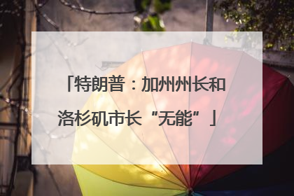 特朗普：加州州长和洛杉矶市长“无能”