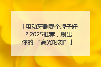 电动牙刷哪个牌子好？2025推荐，刷出你的 “高光时刻”