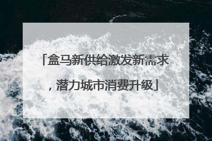 盒马新供给激发新需求，潜力城市消费升级