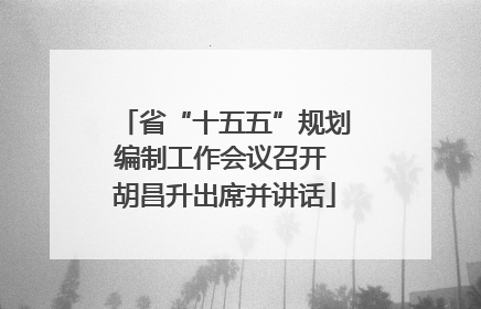 省“十五五”规划编制工作会议召开 胡昌升出席并讲话