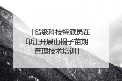 省级科技特派员在印江开展山桐子苗期管理技术培训