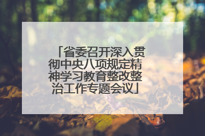 省委召开深入贯彻中央八项规定精神学习教育整改整治工作专题会议