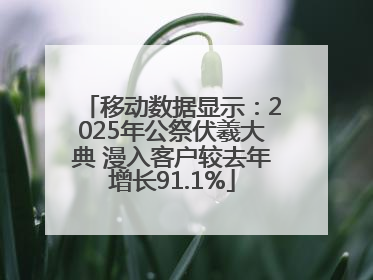 移动数据显示：2025年公祭伏羲大典 漫入客户较去年增长91.1%
