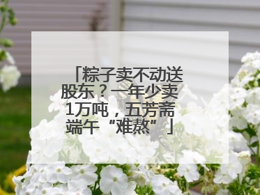 粽子卖不动送股东？一年少卖1万吨，五芳斋端午“难熬”