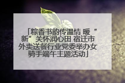 粽香书韵传温情 暖“新”关怀润心田 宿迁市外卖送餐行业党委举办女骑手端午主题活动
