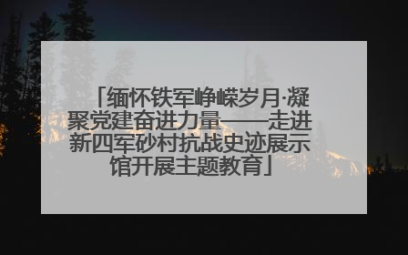 缅怀铁军峥嵘岁月·凝聚党建奋进力量——走进新四军砂村抗战史迹展示馆开展主题教育