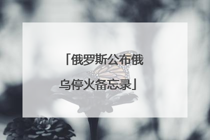 俄罗斯公布俄乌停火备忘录
