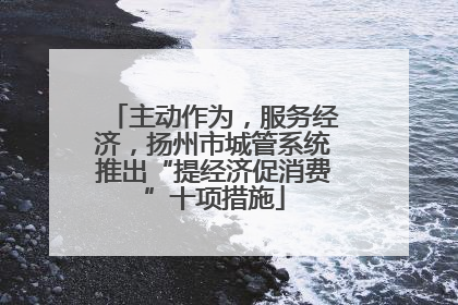 主动作为，服务经济，扬州市城管系统推出“提经济促消费”十项措施