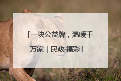 一块公益牌，温暖千万家｜民政·福彩