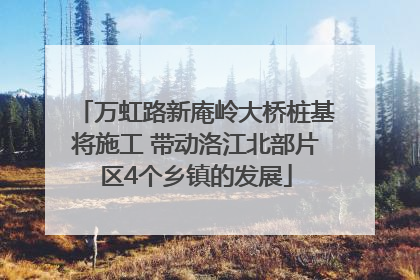 万虹路新庵岭大桥桩基将施工 带动洛江北部片区4个乡镇的发展