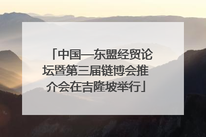 中国—东盟经贸论坛暨第三届链博会推介会在吉隆坡举行