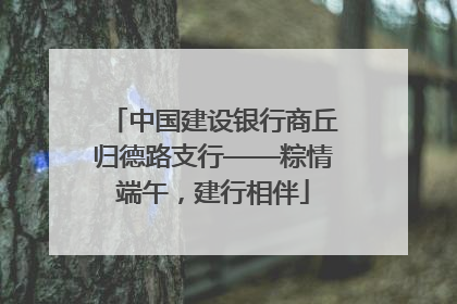 中国建设银行商丘归德路支行——粽情端午，建行相伴