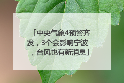 中央气象4预警齐发，3个会影响宁波，台风也有新消息