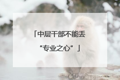 中层干部不能丢“专业之心”