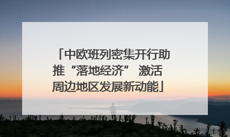 中欧班列密集开行助推“落地经济” 激活周边地区发展新动能