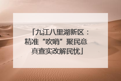 九江八里湖新区：精准“吹哨”聚民意 真查实改解民忧