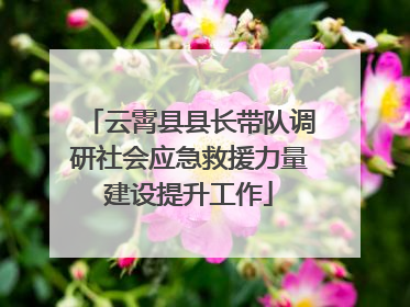 云霄县县长带队调研社会应急救援力量建设提升工作