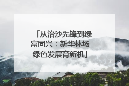 从治沙先锋到绿富同兴：新华林场绿色发展育新机