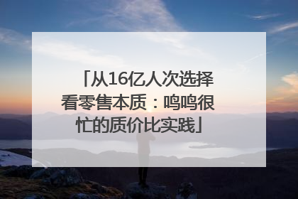 从16亿人次选择看零售本质：鸣鸣很忙的质价比实践