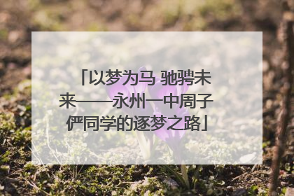 以梦为马 驰骋未来——永州一中周子俨同学的逐梦之路