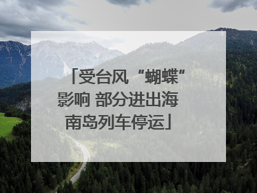 受台风“蝴蝶”影响 部分进出海南岛列车停运