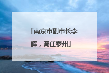 南京市副市长李晖，调任泰州