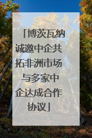 博茨瓦纳诚邀中企共拓非洲市场 与多家中企达成合作协议