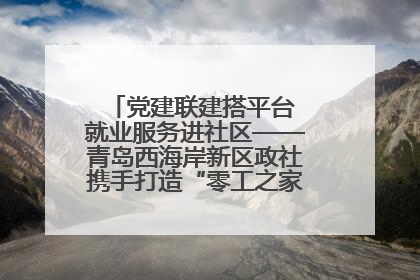 党建联建搭平台 就业服务进社区——青岛西海岸新区政社携手打造“零工之家”就业服务新阵地