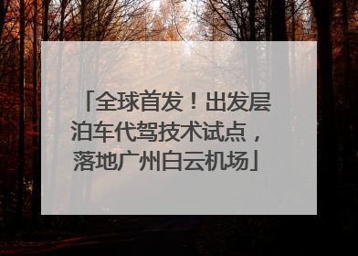 全球首发！出发层泊车代驾技术试点，落地广州白云机场