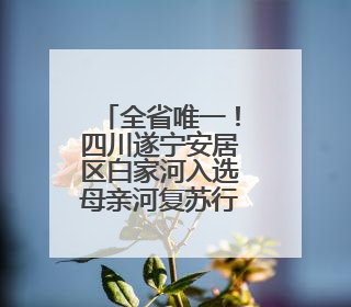全省唯一！四川遂宁安居区白家河入选母亲河复苏行动全国典型案例