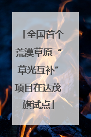 全国首个荒漠草原“草光互补”项目在达茂旗试点
