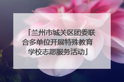 兰州市城关区团委联合多单位开展特殊教育学校志愿服务活动
