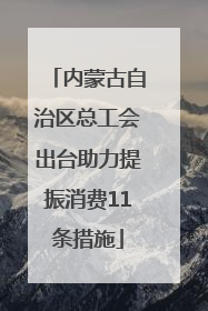 内蒙古自治区总工会出台助力提振消费11条措施