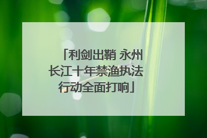 利剑出鞘 永州长江十年禁渔执法行动全面打响