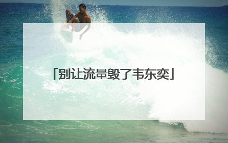 别让流量毁了韦东奕