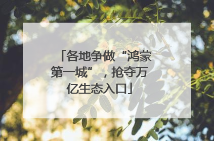 各地争做“鸿蒙第一城”，抢夺万亿生态入口