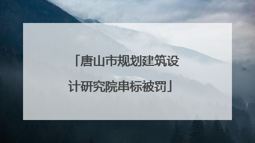 唐山市规划建筑设计研究院串标被罚