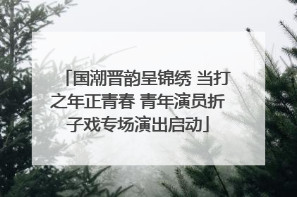 国潮晋韵呈锦绣 当打之年正青春 青年演员折子戏专场演出启动