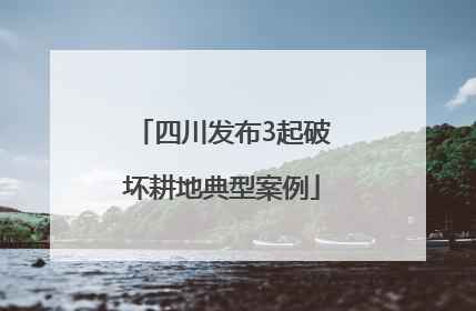 四川发布3起破坏耕地典型案例
